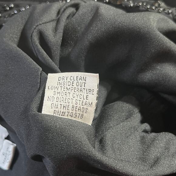 Cache Sheath Dress Womens 6‎ Black Embellished Cross Front Sleeveless Midi Party - Picture 7 of 9